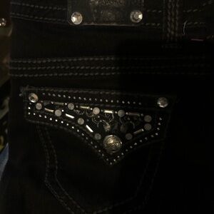 Style & Co. Black Flare Jeans with Silver Accents